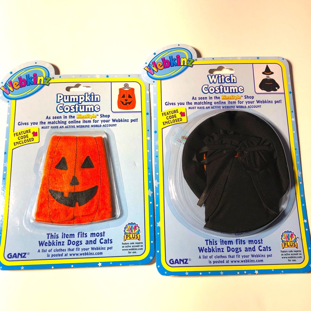 Webkinz witch and pumpkin costumes Sealed new